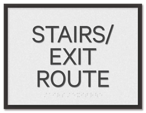 "Stairs/Exit Route" Egress Sign - CA Compliant