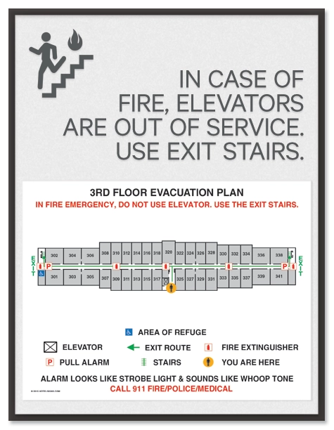 Standard Elevator Evacuation Plans - CA Compliant