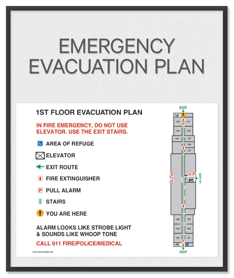 Standard Entrance Evacuation Plans - CA Compliant