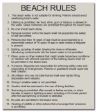 State Pool Sign - Beach Rules - Illinois Compliant