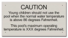 State Pool Sign - Caution Pool Temperature - Michigan Compliant