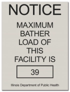 State Pool Sign - Max Bather Load - Illinois Compliant