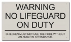 State Pool Sign - No Lifeguard - Minnesota Compliant