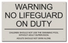 State Pool Sign - No Lifeguard - North Carolina Compliant