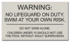 State Pool Sign - No Lifeguard on Duty - Maryland Compliant