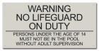 State Pool Sign - No Lifeguard - Texas Compliant
