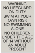 State Pool Sign - No Lifeguard - Virginia Compliant
