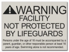 State Pool Sign - No Lifeguards - Illinois Compliant