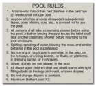 State Pool Sign - Pool Rules - Indiana Compliant