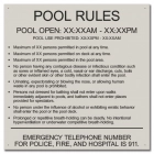 State Pool Sign - Pool Rules - New York City Compliant