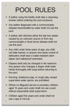 State Pool Sign - Pool Rules - Utah Compliant