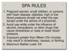 State Pool Sign - Spa Rules - Indiana Compliant