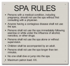 State Pool Sign - Spa Rules - Iowa Compliant