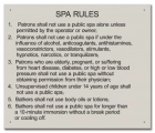 State Pool Sign - Spa Rules - New Hampshire