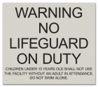 State Pool Sign - Warning No Lifeguard On Duty - Idaho Compliant