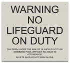 State Pool Sign - Warning No Lifeguard on Duty Sign - Maine Compliant