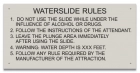 State Pool Sign - Waterslide Rules - Wisconsin Compliant