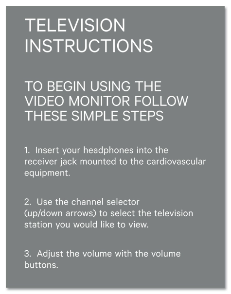 Television Instructions Sign
