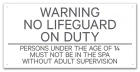 Texas No Lifeguard on Duty Pool Sign
