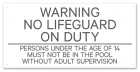 Texas No Lifeguard Pool Sign