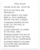 Texas Pool Rules Sign