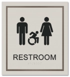 Unisex ADA Restroom Sign w/female, male, & Dynamic ISA Symbols