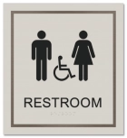 Unisex ADA Restroom Sign w/female, male, & ISA Symbols