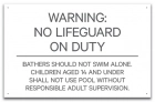 Utah No Lifeguard Pool Sign