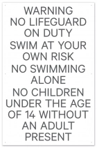 Virginia No Lifeguard Sign