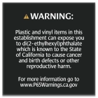 Warning Sign: Plastic and Vinyl