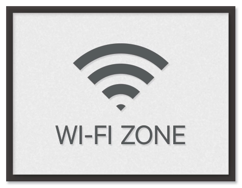 Wi-fi Zone Sign w/Symbol