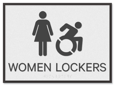 Women Lockers Sign w/Female & Dynamic ISA Symbols