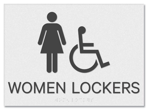 Women Lockers Sign w/Female & ISA Symbols