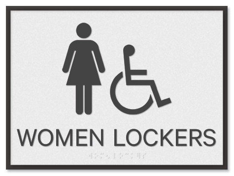 Women Lockers Sign w/Female & ISA Symbols