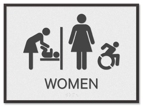Women Sign w/Female, Changing Table & Dynamic ISA Symbols