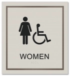 Women's ADA Restroom Sign w/Female & ISA Symbols