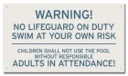 Alabama No Lifeguard Warning Sign