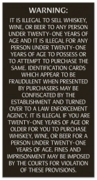 Alcohol Fine Warning - CO Compliant