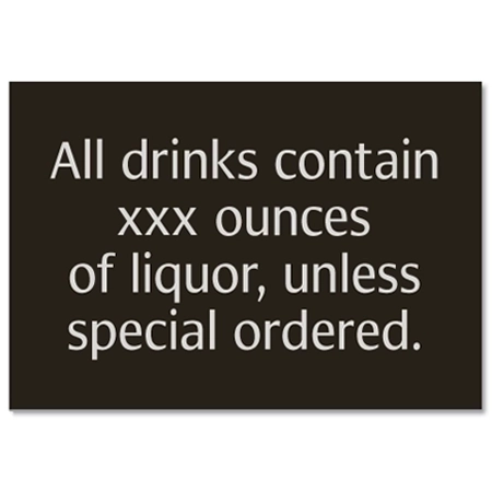 Alcohol Warning Sign - Alabama Compliant