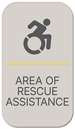 Area of Rescue Assistance Sign w/Dynamic ISA Symbol - NYC Compliant