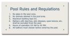Baldwin County, Alabama Pool Rules Sign