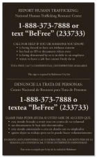 Baltimore, MD Code - Human Trafficking Notice - Acrylic Material