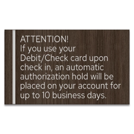 Debit/Check Card Informational Sign