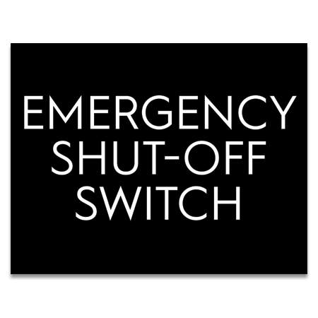 Emergency Shutoff Switch Sign