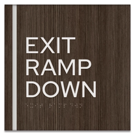 "Exit Ramp Down" Egress Sign - CA Compliant
