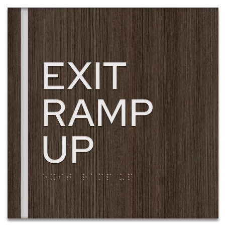 "Exit Ramp Up" Egress Sign - CA Compliant