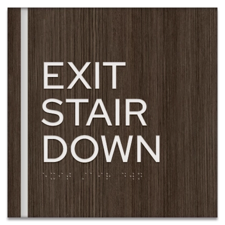 "Exit Stair Down" Egress Sign - CA Compliant