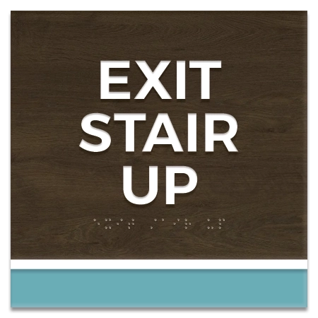 "Exit Stair Up" Egress Sign - CA Compliant