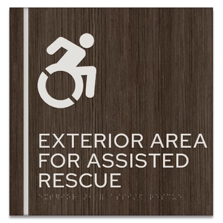 Exterior Area for Assisted Rescue Sign - Dynamic ISA Symbol