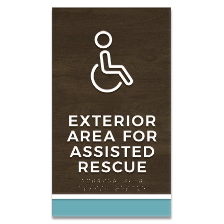 Exterior Area for Assisted Rescue Sign - ISA Symbol